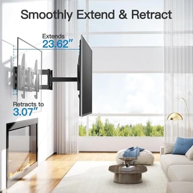 PERLESMITH Full Motion TV Wall Mount for 50”-90” TVs up to 165lbs, TV Mount Bracket with Dual Articulating Arms Swivel Tilt Extension, Max VESA 800x400mm, Fits 16”18” to 24" Studs, PSXFK1 - Image 4