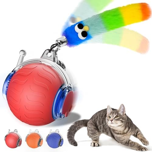 UPSKY Interactive Cat Toy Ball for Indoor Cats, Automatic Moving Electric Rolling Cat Ball Toy, 3-Speed Modes Smart Kitten Toys with Sounds, USB Rechargeable & Sturdy for Bored Kittens/Adult Cats - Image 1