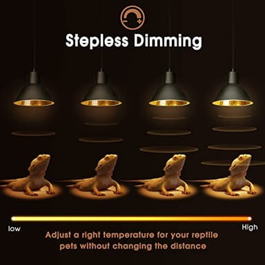 Reptile Heat Lamp 50W G9 Halogen Heat Bulb & Dome Reptile Light Fixture, Aluminum Reflector, UVA Basking Light for Reptiles, Dimmable Heat Lamp for Chicken Turtle Snake Gecko Lizard - Image 5