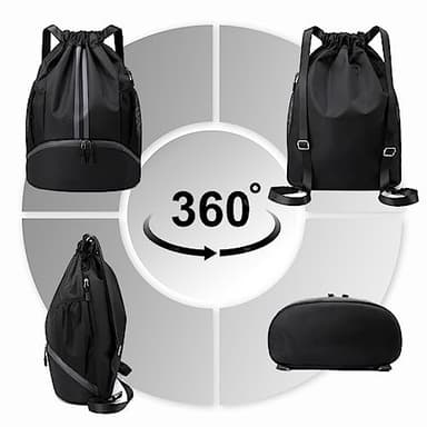 Hoedia Sports Drawstring Backpack - String Swim Gym Bag with Shoes Compartment and Wet Proof Pocket for Women&Men - Image 7