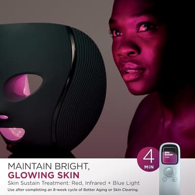 Shark CryoGlow LED Face Mask (FSA/HSA Eligible*) with Under-Eye Cooling, Anti-Ageing & Blemish Repair, Red & Blue LED, Infrared Light Therapy, USB-C, Remote Control, Storage Bag, Blue Frost, FW312 - Image 7