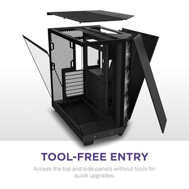 NZXT H6 Flow RGB Mid-Tower Airflow Case with 3 RGB Fans, Panoramic Glass Panels, Cable Management - Black - Image 7