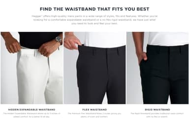 Haggar mens Eclo Stria Expandable-waist Pleat-front dress pants, Khaki, 44W x 30L US - Image 7