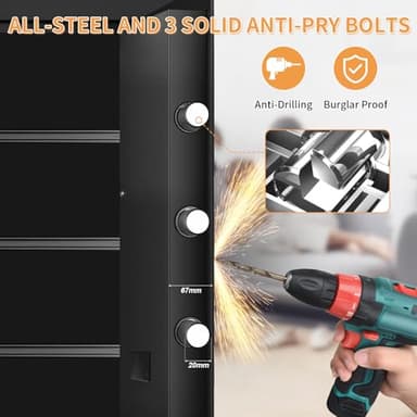 6.0 Cub Large Home Safes Fireproof Wterproof, Anti-theft Fireproof Safe with Programmable Keypad, Spare Keys and Alarm Systerm, Digital Home Security Safe Box for Document Money Medicines - Image 3