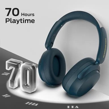 Monster Active Noise Cancelling Headphone, Wireless Over Ear Bluetooth Headphones Blue - Image 6