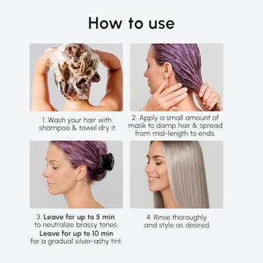 MAREE Purple Hair Mask – Toner for Blonde Hair – Purple Conditioner for Orange Brassy Bleached Highlighted – Grey, Silver, Ash Color Treated – Keratin Hair Care & Biotin – Matizador Para Cabello Rubio - Image 8