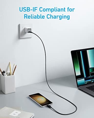 Anker USB C to USB C Cable,Type-C Fast Charging Cord (3FT,2Pack) for iPhone 17/16 Series,iPad Air 4,MacBook Pro 2022 and More (Black) - Image 4