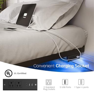 OLEVS Floating Bed Frame Full Size with Smart LED Lights and Charging Station - Modern Metal Platform Bed, Easy Assembly No Box Spring Needed - Image 4