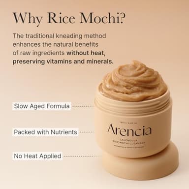 ARENCIA Calendula Rice Mochi Fresh Cleanser - Moisturizing, Brightening & Deep-Cleansing (4.23oz) - Image 9
