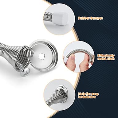 Ravinte Door Stoppers, 30 Pack Spring Door Stops with Rubber Bumper, Satin Nickel Door Stoppers for Bottom of Door - Image 4