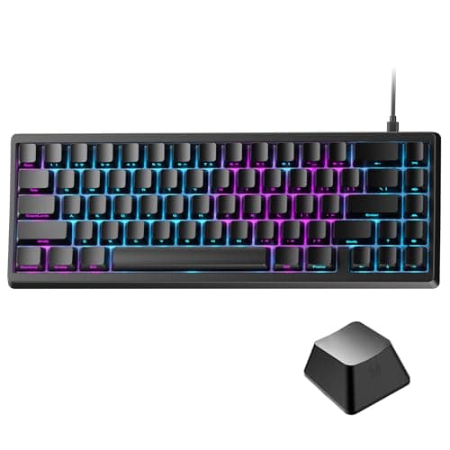 HITIME x XVX M67 60% Keyboard USB Wired Gaming Keyboard with Phantom Keycaps, QMK/VIA Support, Hot-Swappable, RGB Backlit, Gasket Structure, Creamy Pre-lubed ICE Switches, Black - Image 1