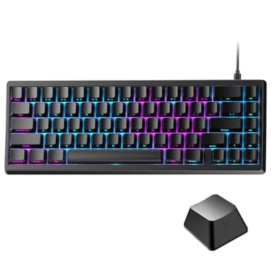 HITIME x XVX M67 60% Keyboard USB Wired Gaming Keyboard with Phantom Keycaps, QMK/VIA Support, Hot-Swappable, RGB Backlit, Gasket Structure, Creamy Pre-lubed ICE Switches, Black - Image 1