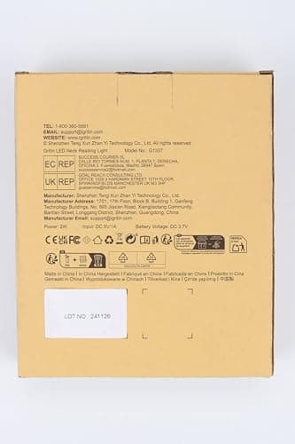 Gritin LED Neck Reading Light,Book Light for Reading in Bed-Eye Caring 3 Colors, Dimmable Brightness, Bendable Arms, 80+Hrs Runtime, Neck Round Design, Comfortable &Lightweight for Crafting, Knitting - Image 10