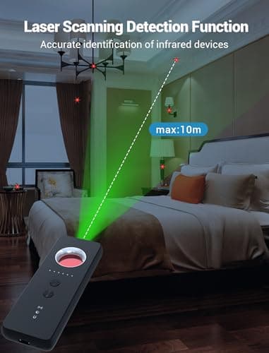 Ｓｍｈａｗｋ smhawk Hidden Camera Detector - 2025 Camera Detector, Bug Detector, GPS Tracker Detector, spy Camera, Listening Device Detector for Hotels, Home, Office, 6 Levels Sensitivity,4 Modes - Image 5