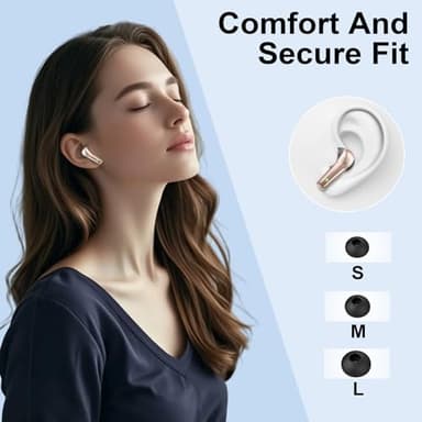 Wireless Earbuds, Bluetooth 5.4 Headphones in Ear, True Wireless Ear Buds HiFi Stereo Deep Bass with 4 ENC Noise Cancelling Mic, Bluetooth Ear Buds 47H Long Playtime LED IP7 Waterproof USB-C (Black) - Image 7