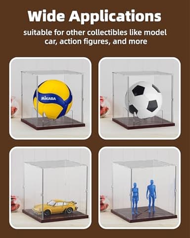Fitense Basketball Display Case Acrylic Clear, UV Protected Basketball Stand Box Full Size with Solid Wood Base, Soccer Display for Autographed Standard NBA WNBA Ball Memorabilia Keepsake, Ideal Gift - Image 7