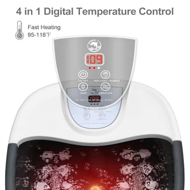 ECARBME Foot Spa Bath Massager with Heat [2025 Upgraded], Jets, Vibration, Adjustable Temp, Bubbles, Epsom Salt, Foot Soaking Tub with 22 Massage Rollers, Pedicure Foot Spa for Relaxation, Black - Image 7