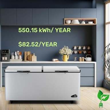 26.5 Cu Ft Chest Freezer - Large Commercial Deep Freezer with 3 Removable Basket and Adjustable Thermostat - 2 Door Energy Saving Quiet for Restaurants, Supermarkets, and Garages - Image 2