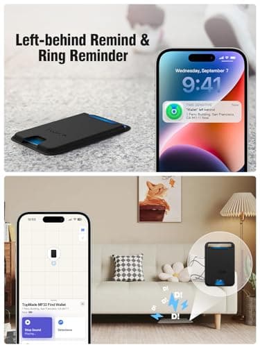 for Magsafe Wallet, Works with Apple Find My, Strongest Magnetic Wallet for iPhone 17/16/15/14/13/12 Series, Leather Magnetic Card Holder with Powerful Magnets, RFID Blocking, Fit 4 Cards, Black - Image 3