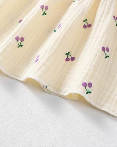 sweetabby 18 Months Girl Clothes Toddler Girl Dresses Linen Summer Outfit Girls White Grape Swing Dress Princess Ruffle Short Sleeve Sundress 18-24 Months - Image 7