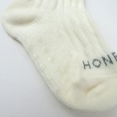 HonestBaby Cable Knit Socks with Bow, Ivory, 6-12 Months - Image 5