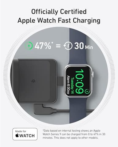 Anker MagGo 3 in 1 iPhone 17 Charging Station, MagSafe-Compatible Wireless Charger Stand, Qi2 Certified 15W Foldable Charger for iPhone 17/16/15/14/13/12, AirPods, Apple Watch Ultra(Adapter Included) - Image 4