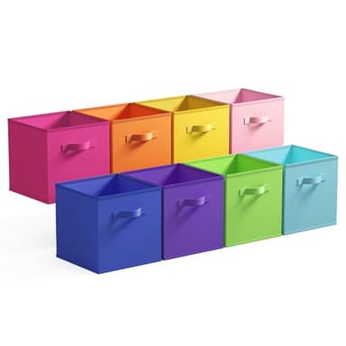 GRANNY SAYS 11 Inch Cube Storage Bins, Colorful Cube Storage Organizer, Fabric Storage Bins, Storage Cubes for Shelves, Closet, Toy Storage Bins for Kids Room, Play Room, Rainbow, 8-Pack - Image 1