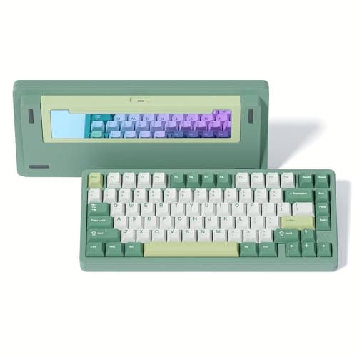 Womier SK75 75% Keyboard with Full Aluminum Wireless Mechanical Gaming Keyboard, VIA Custom Pre-lubed POM Switches RGB Creamy Gaming Key Board, 3-Modes Gasket Hot Swappable, Green - Image 1