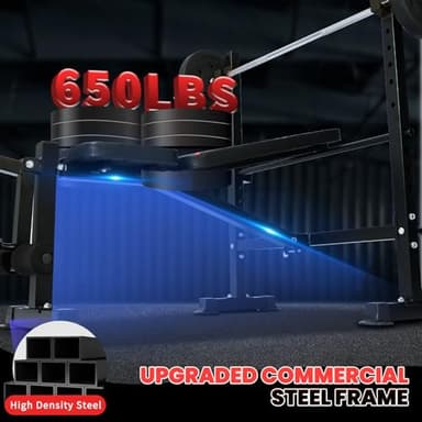 Standard Weight Bench Set with Leg Extension and Leg Curl, Adjustable Bench Press Set with Squat Rack, Foldable Flat Incline Decline Workout Bench for Home Gym Full Body(US Stock) - Image 2