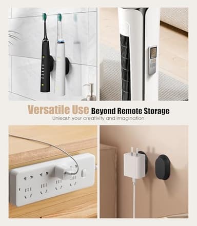 Nearockle 5 Pack Magnetic Remote Control Holder Wall Mount, Upgraded Silicone Remote Control Organizer Strong Adhesive TV Remote Charger Holder Caddy Back of TV (Black) - Image 6