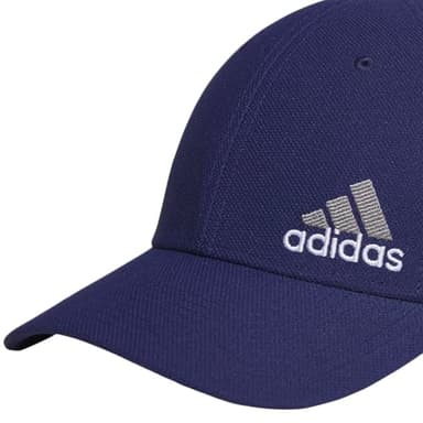 adidas Men's Release 3 Structured Stretch Fit Cap, Dark Blue/Grey/White, Small-Medium - Image 3