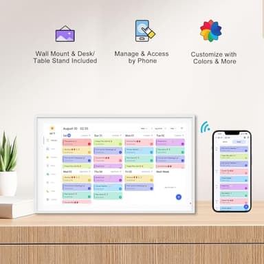 21.5 Inch Digital Calendar, Smart Digital Planner & Chore Chart, IPS FHD 1920x1080 Wall Touch Screen Display for Family Schedules - Share Photos/Videos via App - Image 3