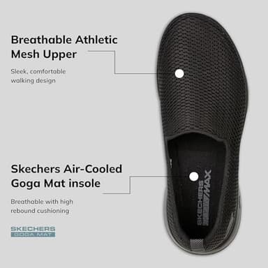 Skechers Women's Go Walk Joy Sneaker – 5GEN Cushioning, Air-Cooled GOGA Mat, Breathable Mesh Upper, Black, 7.5 Wide - Image 6