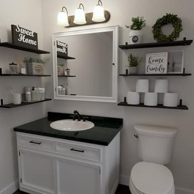 WOPITUES Wood Floating Shelves Set of 6, 24 inch Long Floating Shelves for Wall Decor, Farmhouse Shelf for Bedroom, Bathroom Storage Shelves, Book Shelves for Living Room - Black - Image 3