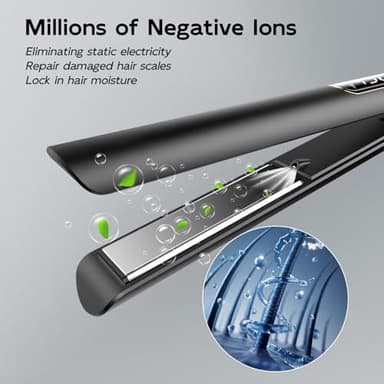 Nicebay 1” Ttanium Flat Iron, Fast Heating Hair Straightener & Curler,with 5 Temp Settings, Negative Ion Technology,Travel-Friendly，Smooth Salon Design - Image 5