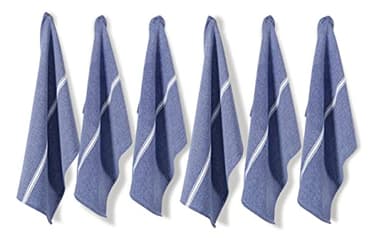 Lane Linen Kitchen Towel Set, 6 Pack 100% Cotton Hand Towels For Kitchen, Dish Towels For Drying Dishes, Lint Free, 14"x25", Good For Cleaning Windows, Ceramic Surface, Glass Stovetops - Blue Chambray - Image 2