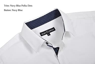 Alex Vando Mens Dress Shirts Regular Fit Long Sleeve Stretch Business Dress Shirts for Men,White,Large - Image 3