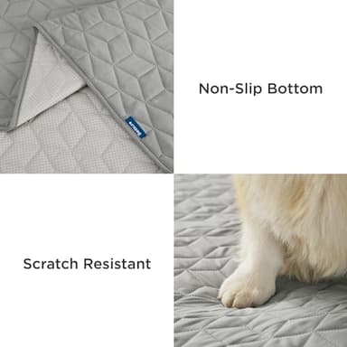 Bedsure 100% Waterproof Couch Cover for Dogs Washable - Non Slip Waterproof Dog Blanket for Couch Sofa, Lightweight Furniture Protector Durable for Pet Cat Puppy with Non-Slip Bottom, Grey, 30x70IN - Image 3