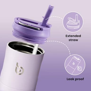 BOTTLE BOTTLE Insulated Water Bottle 24oz with Straw Lid and Handle for Sports Travel Gym Stainless Steel Water Bottles Double-Wall Vacuum Metal Leak Proof BPA-Free (purple gradient) - Image 2