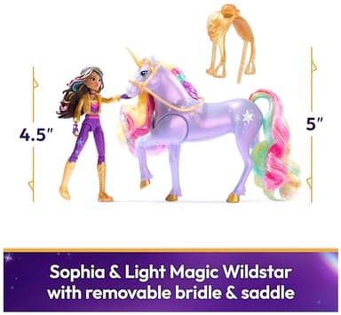Unicorn Academy, Sophia & Light Magic Wildstar with Rainbow Light-up Effects, 2 Riding Accessories, Dolls & Unicorn Toys for Girls Ages 4 and up - Image 2