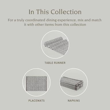 over&back 18x108 Printed Cotton Table Runner - Washable Table Runners for a Custom Home Decor Tablescape - Perfect for Coffee Table, Dinner Table, Living Room, and More - Grey Herringbone - Image 4