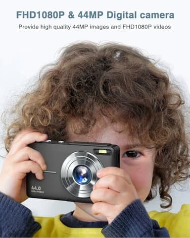 Digital Camera, FHD 1080P Point and Shoot Camera with 16X Zoom Anti Shake, Compact Small Portable for Boy Girls(Deep Black) - Image 2