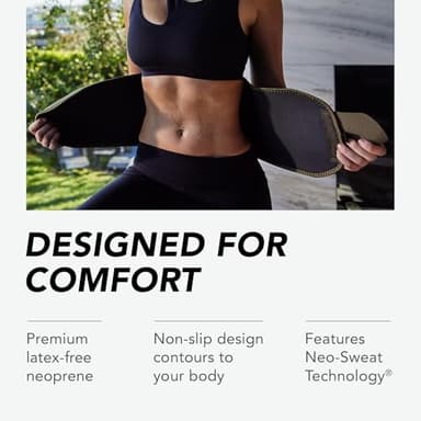 Sweet Sweat Waist Trimmer for Women and Men - Sweat Band Waist Trainer Belt for High Intensity Training and Gym Workouts, 5 Adjustable Sizes Black/Pink - Image 4