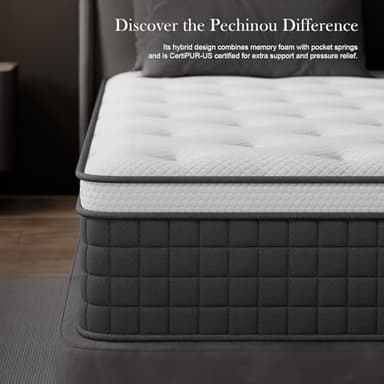 PECHINOU Full Size Mattress 10 Inch Full Mattress in a Box,Hybrid Gel Memory Foam and Individual Pocket Springs, Soft and Comfort,Pressure Relief, Medium Firm CertiPUR-US Certified - Image 7