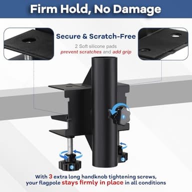 Truck Flag Pole Kit with Trailer Hitch Holder - 6FT Heavy Duty Flagpole for Trucks,Stainless Steel Flag Rings Hold Flag Securely,Upgraded Windproof Holder with Longer Sleeve for Truck,Pickup,Jeep - Image 4