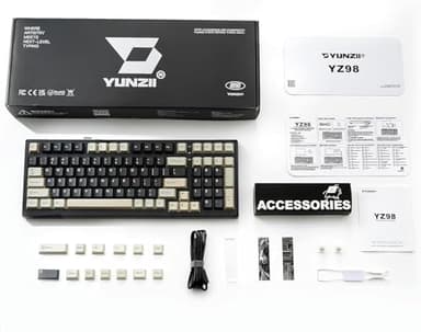 YUNZII YZ98 Gasket Mechanical Keyboard,99 Key Hot Swappable BT5.0/2.4G/USB-C Wireless NKRO 98% 1800 Layout with RGB LED Backlit for Linux/Win/Mac(Milk Switch, Black) - Image 8