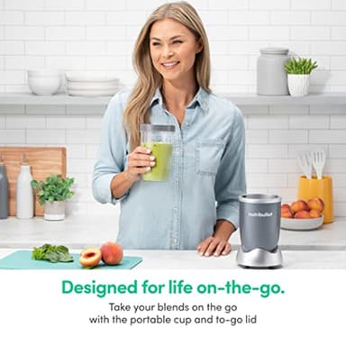 nutribullet Personal Blender, Shakes, Smoothies, Food Prep, and Frozen Blending, 24 Ounces, 600 Watt, Gray, NBR-0601WM - Image 6