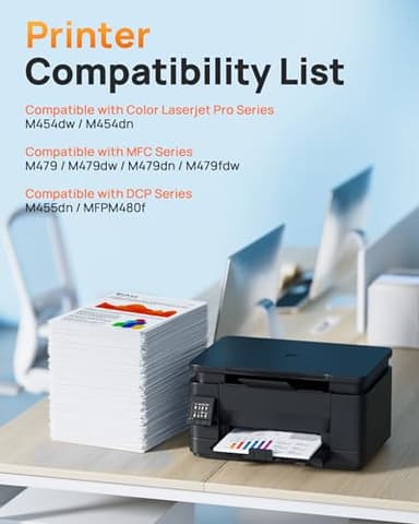 E-Z Ink 414A with Chip Compatible Replacement for HP 414A Toner Cartridges 4 Pack 414X to Use with HP Color Laserjet Pro M454dw M454dn MFP M479dw M479dn M479fdw Enterprise M455dn MFP M480f (BCMY) - Image 3