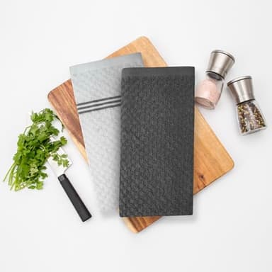 Infinitee Xclusives 100% Cotton Kitchen Towels - 15x25 Inch Ultra Soft Tea Towel, Super Absorbent Terry Dish Towels for Kitchen Linens |Grey| - Image 10