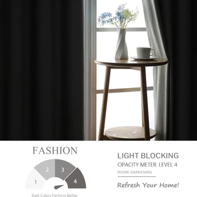 Airwill Linen Look Textured Blackout Curtains 90 Inch Length with Thermal Insulated Liner, Heavy Thick Grommet Window Curtains Drapes for Living Room (52 x 90 Inch, 2 Panels, Grayish Green) - Image 6